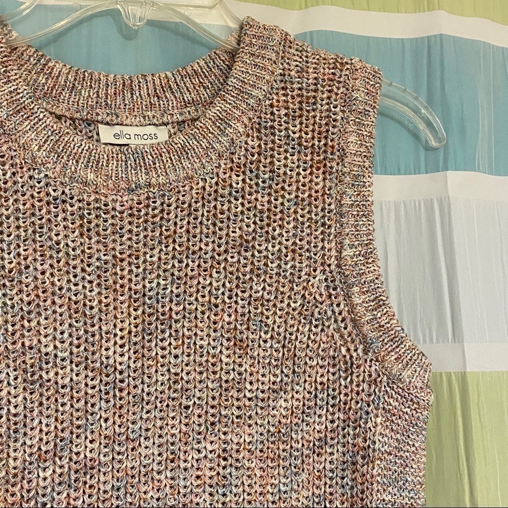 Ella Moss Marbled Knit Sleeveless Sweater Sz Small - Picture 8 of 9